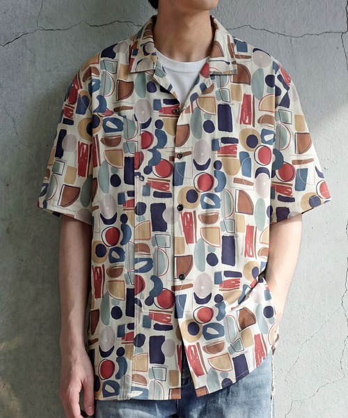 antiqua（アンティカ）の「幾何学柄 シャツ（シャツ/ブラウス・レディース・ホワイト/ブラック・ONESIZE）」の5枚目の写真