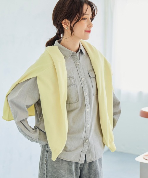 studio CLIP（スタディオクリップ）の「ベージックデニムシャツ《CLIP denim》（シャツ/ブラウス・レディース・ベビーピンク/ブルー/オフホワイト/グレー/ライトブルー・FREE）」の12枚目の写真