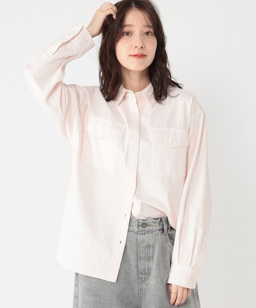 studio CLIP（スタディオクリップ）の「ベージックデニムシャツ《CLIP denim》（シャツ/ブラウス・レディース・ベビーピンク/ブルー/オフホワイト/グレー/ライトブルー・FREE）」の21枚目の写真