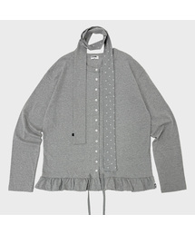 PLASMASPHERE | ネティドットスカーフセットアップシャーリングカンカンバクシTシャツカーディガン_グレー(カーディガン/ボレロ)