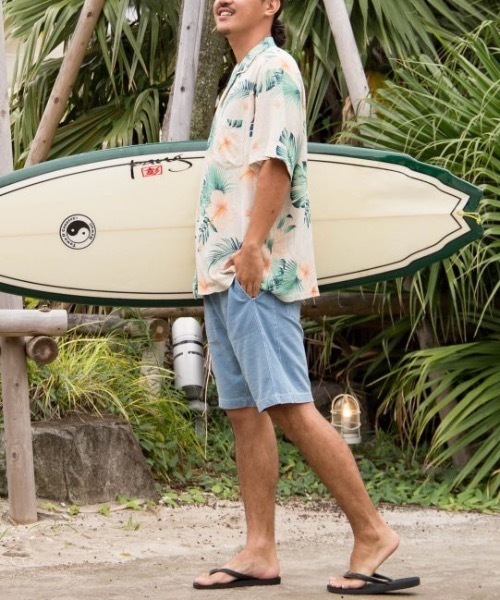 Kahiko（カヒコ）の「【Kahiko】SURF＆Palms ショアMEN'Sハーフパンツ（スウェットパンツ・メンズ・ネイビー/ライトブルー/グレー・FREE）」の8枚目の写真