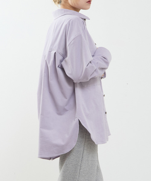 SOFFITTO（ソフィット）の「【A_/エース】コーデュロイオーバーシャツ（シャツ/ブラウス・レディース・グレイッシュベージュ/ラベンダー・FREE）」の3枚目の写真