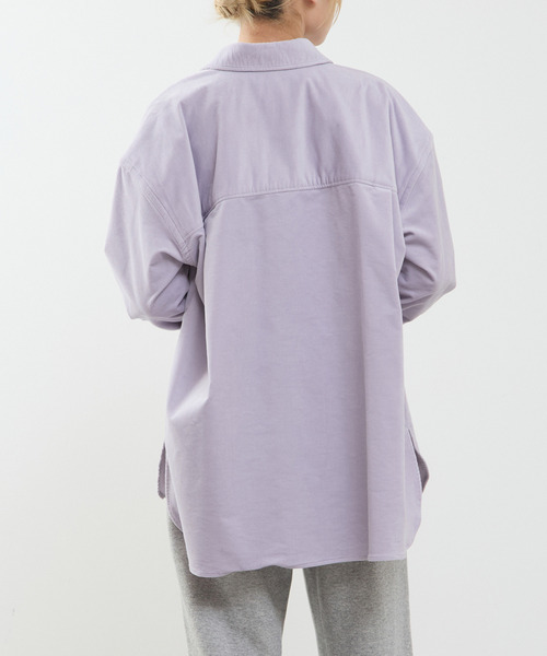 SOFFITTO（ソフィット）の「【A_/エース】コーデュロイオーバーシャツ（シャツ/ブラウス・レディース・グレイッシュベージュ/ラベンダー・FREE）」の4枚目の写真
