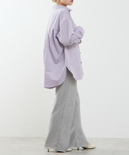 SOFFITTO（ソフィット）の「【A_/エース】コーデュロイオーバーシャツ（シャツ/ブラウス・レディース・グレイッシュベージュ/ラベンダー・FREE）」の7枚目の写真