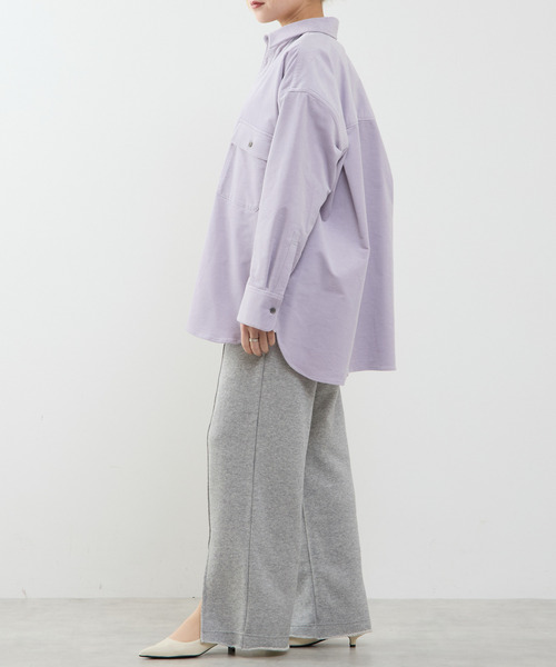 SOFFITTO（ソフィット）の「【A_/エース】コーデュロイオーバーシャツ（シャツ/ブラウス・レディース・グレイッシュベージュ/ラベンダー・FREE）」の9枚目の写真