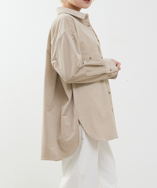 SOFFITTO（ソフィット）の「【A_/エース】コーデュロイオーバーシャツ（シャツ/ブラウス・レディース・グレイッシュベージュ/ラベンダー・FREE）」の17枚目の写真