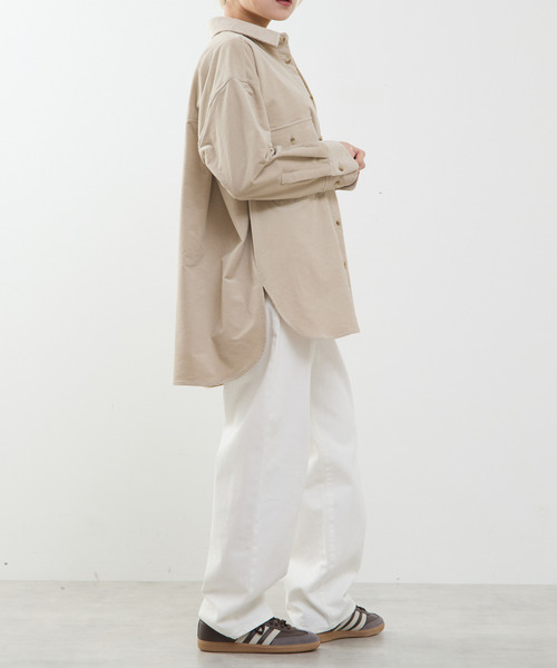 SOFFITTO（ソフィット）の「【A_/エース】コーデュロイオーバーシャツ（シャツ/ブラウス・レディース・グレイッシュベージュ/ラベンダー・FREE）」の21枚目の写真