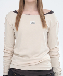 MILLO WOMEN（ミロウーマン）の「フィッテッドロングスリーブトップ [ライトベージュ]（Tシャツ/カットソー）」