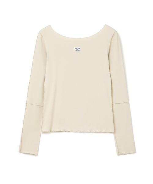 MILLO WOMEN（ミロウーマン）の「フィッテッドロングスリーブトップ [ライトベージュ]（Tシャツ/カットソー・レディース・その他・ONE SIZE）」の2枚目の写真