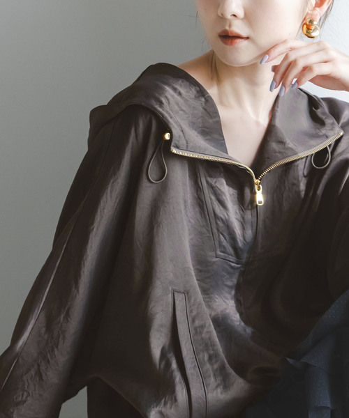 【美品】ミルキーサテンアノラックパーカー NOBLE｜ミルキーサテンアノラックパーカー | Rakuten Fashion(楽天