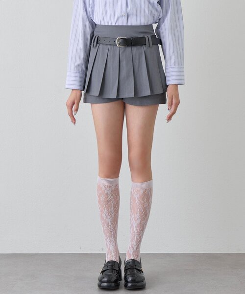 OLIVE des OLIVE（オリーブデオリーブ）の「ベルト付きプリーツスカパン（スカート・レディース・グレー/ブラック/ブラウン・FREE）」の19枚目の写真