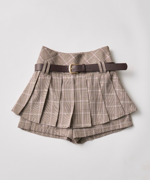 OLIVE des OLIVE（オリーブデオリーブ）の「ベルト付きプリーツスカパン（スカート・レディース・ブラック/グレー/ブラウン・FREE）」の3枚目の写真