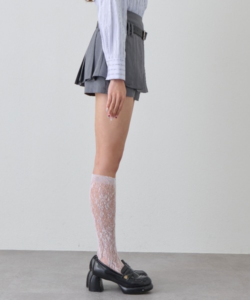 OLIVE des OLIVE（オリーブデオリーブ）の「ベルト付きプリーツスカパン（スカート・レディース・グレー/ブラック/ブラウン・FREE）」の8枚目の写真