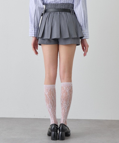 OLIVE des OLIVE（オリーブデオリーブ）の「ベルト付きプリーツスカパン（スカート・レディース・グレー/ブラック/ブラウン・FREE）」の9枚目の写真