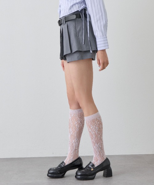 OLIVE des OLIVE（オリーブデオリーブ）の「ベルト付きプリーツスカパン（スカート・レディース・グレー/ブラック/ブラウン・FREE）」の6枚目の写真