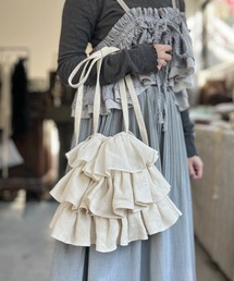 m.soeur（エムスール）の「リネンウールのフリルバッグ（ショルダーバッグ）」