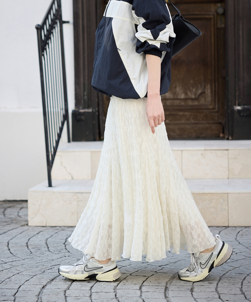 SLOBE IENA(スローブイエナ)の「《WEB限定/追加》レースランダムフレアスカート(スカート・レディース・アイボリー・36/38)」の7枚目の写真