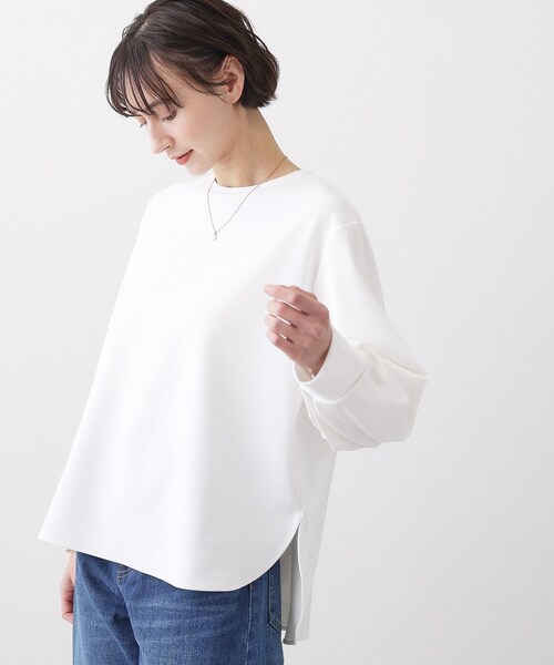 Dessin（デッサン）の「【体型カバー/レイヤード/洗える】ジョーゼットプルオーバーブラウス（シャツ/ブラウス・レディース・ホワイト系/ブラック/ナチュラル・02/01/03）」の2枚目の写真