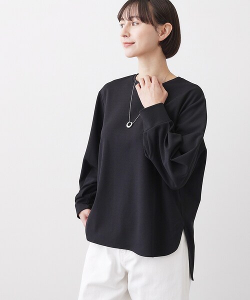 Dessin（デッサン）の「【体型カバー/レイヤード/洗える】ジョーゼットプルオーバーブラウス（シャツ/ブラウス・レディース・ホワイト系/ブラック/ナチュラル・02/01/03）」の3枚目の写真
