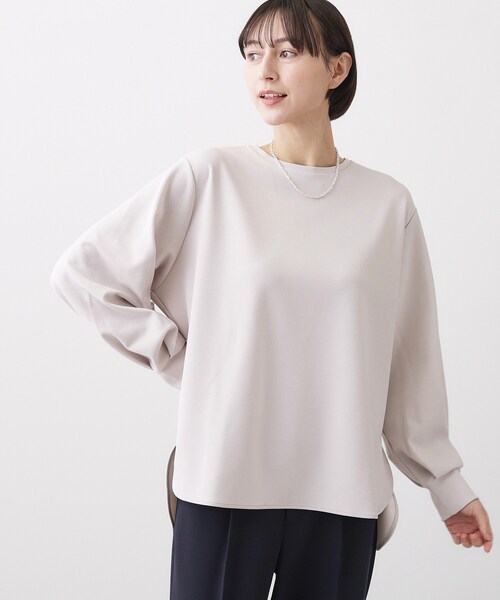Dessin（デッサン）の「【体型カバー/レイヤード/洗える】ジョーゼットプルオーバーブラウス（シャツ/ブラウス・レディース・ホワイト系/ブラック/ナチュラル・02/01/03）」の13枚目の写真