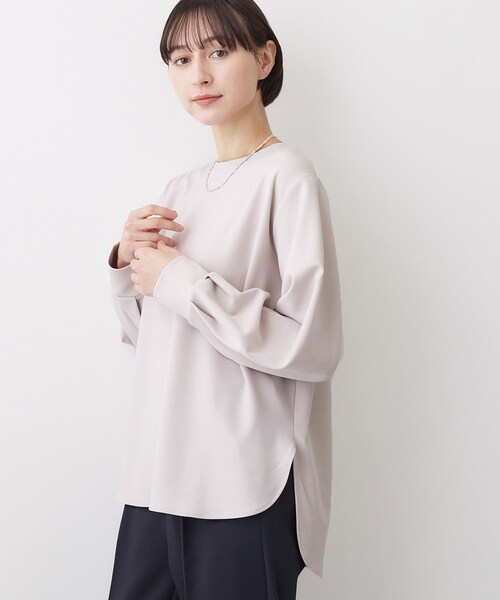 Dessin（デッサン）の「【体型カバー/レイヤード/洗える】ジョーゼットプルオーバーブラウス（シャツ/ブラウス・レディース・ホワイト系/ブラック/ナチュラル・02/01/03）」の14枚目の写真