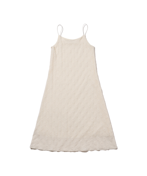 レースレイヤードロングワンピース（アイボリー）