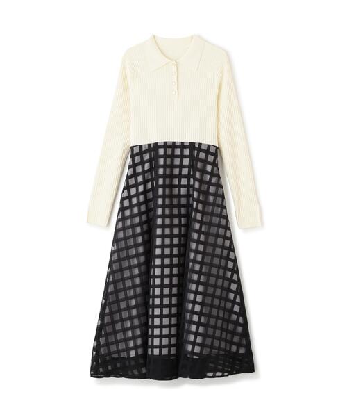 PROPORTION BODY DRESSING（プロポーションボディドレッシング）の「ポロカラーニットワンピース / 1216140206（ワンピース・レディース・ブルー/ブラック・P/S/SMALL/MEDIUM）」の3枚目の写真