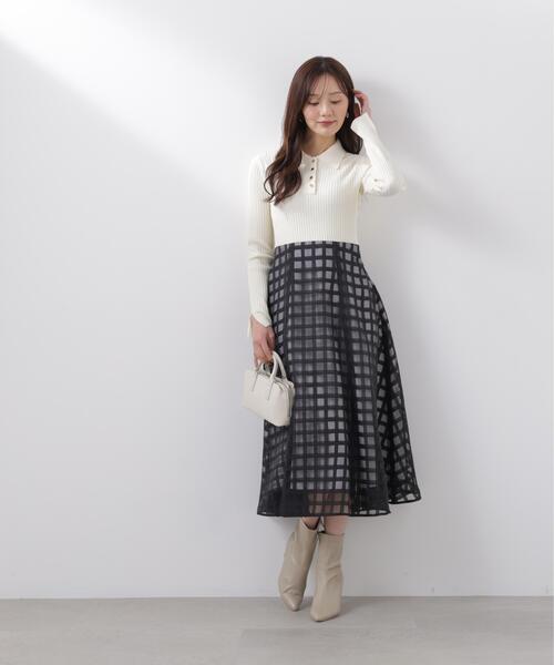 PROPORTION BODY DRESSING（プロポーションボディドレッシング）の「ポロカラーニットワンピース / 1216140206（ワンピース・レディース・ブルー/ブラック・P/S/SMALL/MEDIUM）」の5枚目の写真