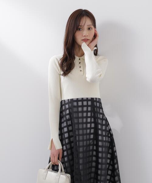 PROPORTION BODY DRESSING（プロポーションボディドレッシング）の「ポロカラーニットワンピース / 1216140206（ワンピース・レディース・ブルー/ブラック・P/S/SMALL/MEDIUM）」の7枚目の写真