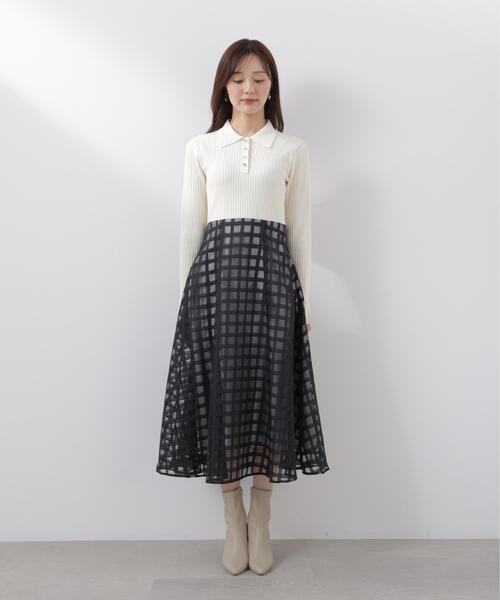 PROPORTION BODY DRESSING（プロポーションボディドレッシング）の「ポロカラーニットワンピース / 1216140206（ワンピース・レディース・ブルー/ブラック・P/S/SMALL/MEDIUM）」の10枚目の写真