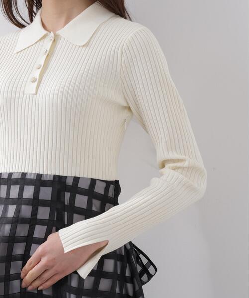 PROPORTION BODY DRESSING（プロポーションボディドレッシング）の「ポロカラーニットワンピース / 1216140206（ワンピース・レディース・ブルー/ブラック・P/S/SMALL/MEDIUM）」の15枚目の写真