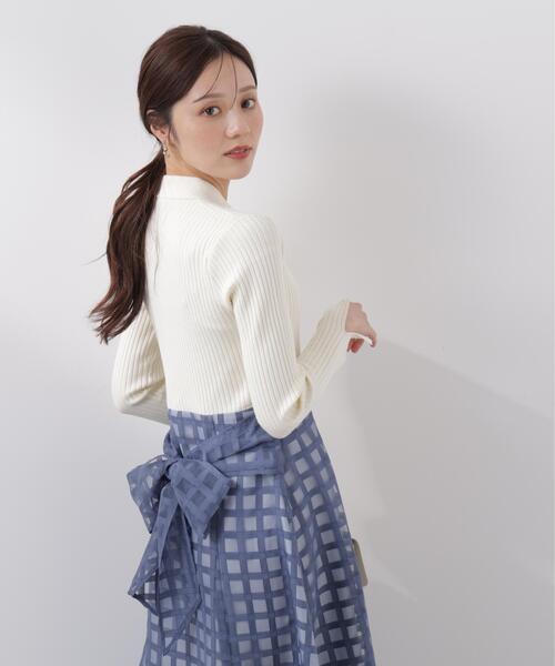 PROPORTION BODY DRESSING（プロポーションボディドレッシング）の「ポロカラーニットワンピース / 1216140206（ワンピース・レディース・ブルー/ブラック・P/S/SMALL/MEDIUM）」の2枚目の写真