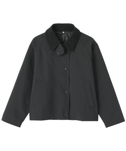 無印良品（ムジルシリョウヒン）の「婦人　撥水　コーデュロイ衿　ショートブルゾン（ブルゾン・レディース・ブラック/カーキ/アイボリー・S/M/L/XL）」の9枚目の写真