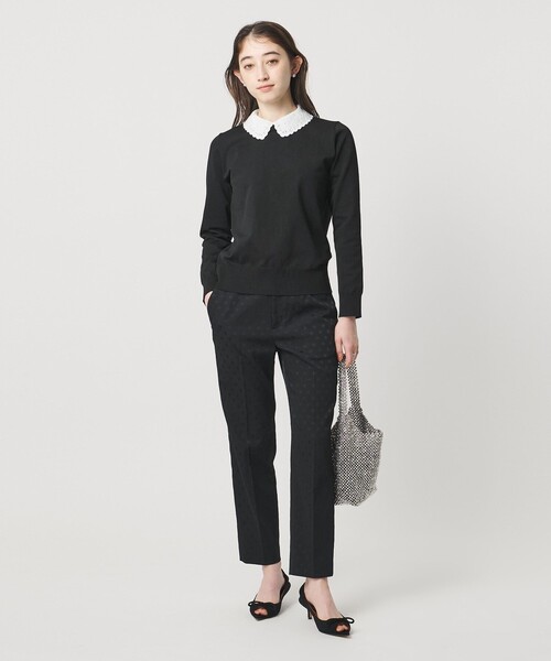 UNITED ARROWS（ユナイテッドアローズ）の「レディー フラワービジュー ニット‐ ウォッシャブル‐（ニット/セーター・レディース・ブラック/ダークグレー/ネイビー・FREE）」の7枚目の写真