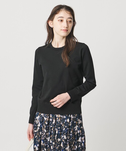 UNITED ARROWS（ユナイテッドアローズ）の「レディー フラワービジュー ニット‐ ウォッシャブル‐（ニット/セーター・レディース・ブラック/ダークグレー/ネイビー・FREE）」の8枚目の写真