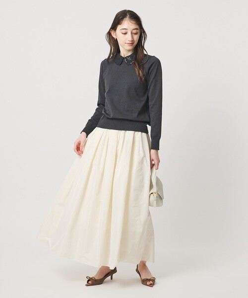 UNITED ARROWS（ユナイテッドアローズ）の「レディー フラワービジュー ニット‐ ウォッシャブル‐（ニット/セーター・レディース・ブラック/ダークグレー/ネイビー・FREE）」の11枚目の写真