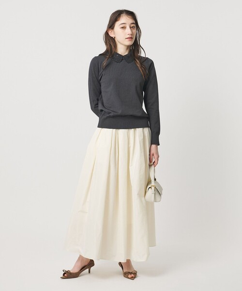 UNITED ARROWS（ユナイテッドアローズ）の「レディー フラワービジュー ニット‐ ウォッシャブル‐（ニット/セーター・レディース・ブラック/ダークグレー/ネイビー・FREE）」の12枚目の写真