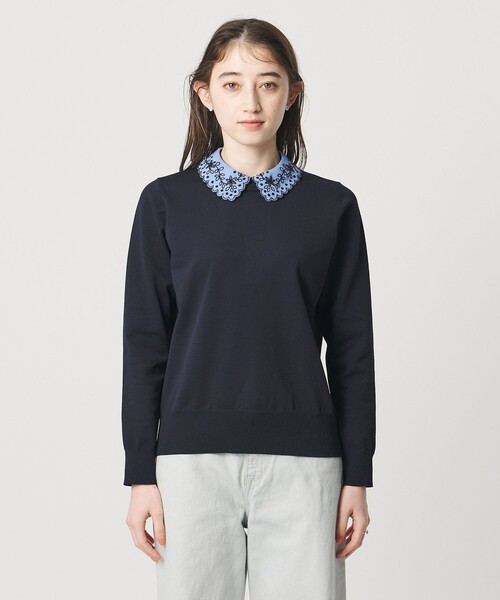 UNITED ARROWS（ユナイテッドアローズ）の「レディー フラワービジュー ニット‐ ウォッシャブル‐（ニット/セーター・レディース・ブラック/ダークグレー/ネイビー・FREE）」の13枚目の写真