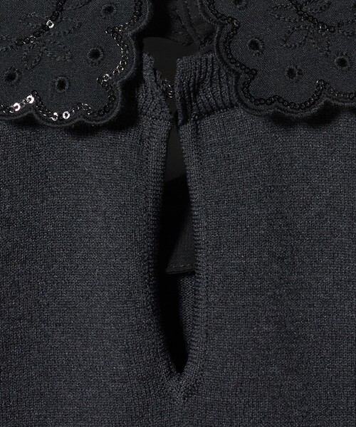 UNITED ARROWS（ユナイテッドアローズ）の「レディー フラワービジュー ニット‐ ウォッシャブル‐（ニット/セーター・レディース・ブラック/ダークグレー/ネイビー・FREE）」の22枚目の写真