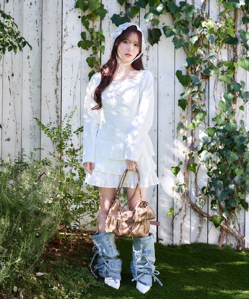 one after another NICE CLAUP(ワンアフターアナザーナイスクラップ)の「【Denim Collection】バックリボンデニムレッグウォーマー(レッグウォーマー・レディース・ブラック/ブルー系その他・FREE)」の5枚目の写真