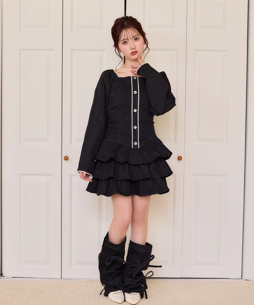 one after another NICE CLAUP(ワンアフターアナザーナイスクラップ)の「【Denim Collection】バックリボンデニムレッグウォーマー(レッグウォーマー・レディース・ブラック/ブルー系その他・FREE)」の11枚目の写真