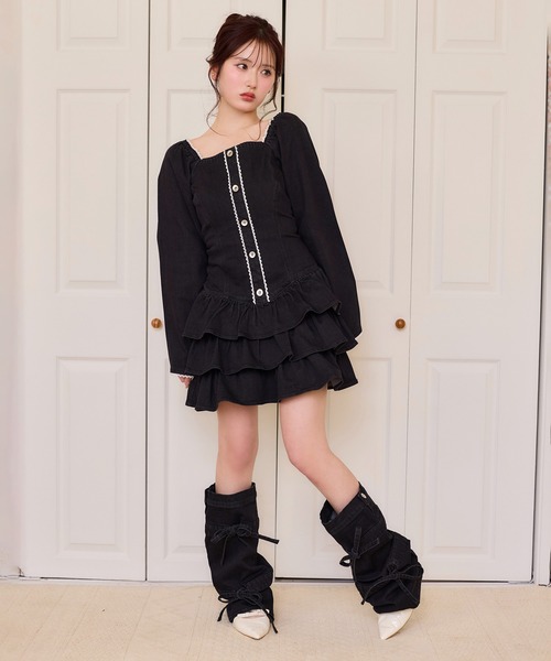 one after another NICE CLAUP(ワンアフターアナザーナイスクラップ)の「【Denim Collection】バックリボンデニムレッグウォーマー(レッグウォーマー・レディース・ブラック/ブルー系その他・FREE)」の15枚目の写真