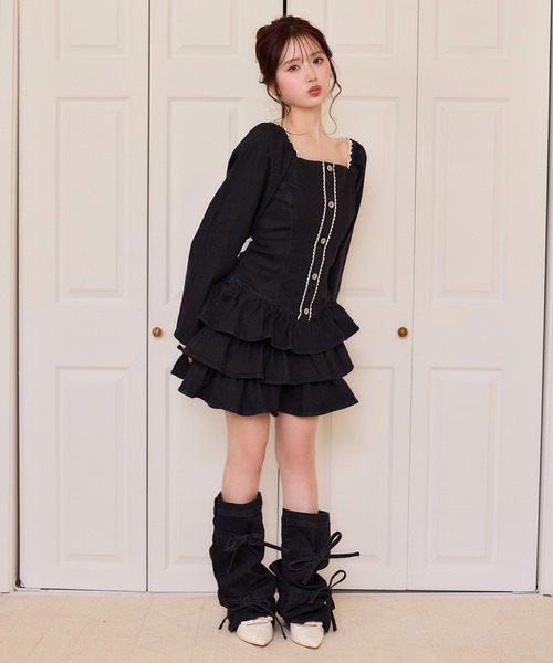 one after another NICE CLAUP(ワンアフターアナザーナイスクラップ)の「【Denim Collection】バックリボンデニムレッグウォーマー(レッグウォーマー・レディース・ブラック/ブルー系その他・FREE)」の16枚目の写真