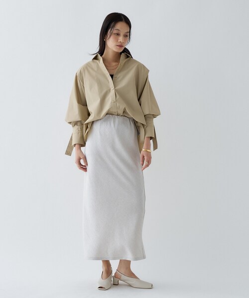 cloenc（クロエンス）の「【手洗い可】バックギャザールーズシャツ（シャツ/ブラウス・レディース・ピンク系その他/ホワイト/ブルー系2/ベージュ・02）」の17枚目の写真