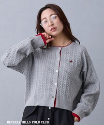 【BEVERLY HILLS POLO CLUB】バイカラーレイヤード2wayカーディガン