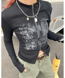 CANVAS+（キャンバスプラス）の「【CANVAS＋】フロントプリントダブルジップトップス（その他トップス）」