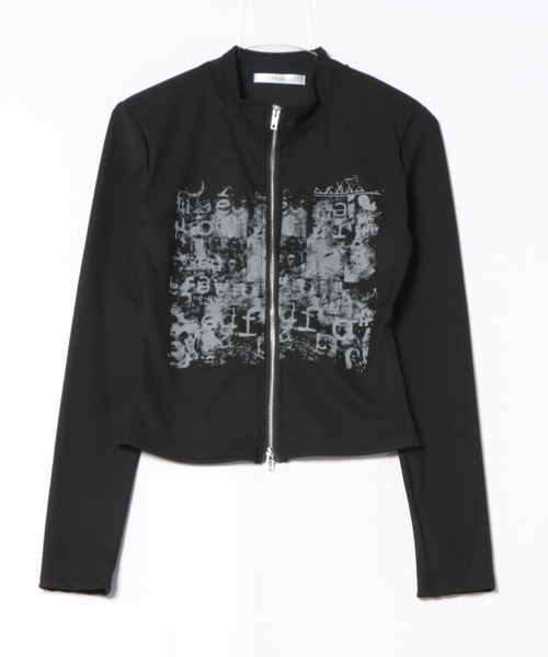 CANVAS+(キャンバスプラス)の「【CANVAS+】フロントプリントダブルジップトップス(その他トップス・レディース・ブラック・M)」の20枚目の写真
