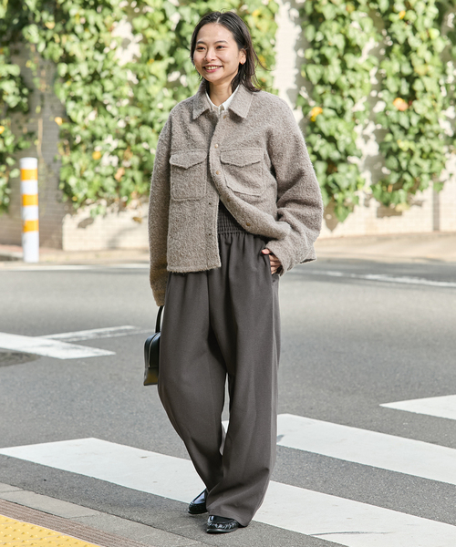 JOURNAL STANDARD(ジャーナルスタンダード)の「《追加2》ウールライクストレッチワイドパンツ(その他パンツ・レディース・ベージュ/チャコールグレー/アイボリー・40/38/36)」の16枚目の写真