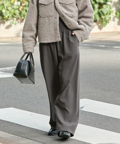 JOURNAL STANDARD(ジャーナルスタンダード)の「《追加2》ウールライクストレッチワイドパンツ(その他パンツ・レディース・ベージュ/チャコールグレー/アイボリー・40/38/36)」の4枚目の写真