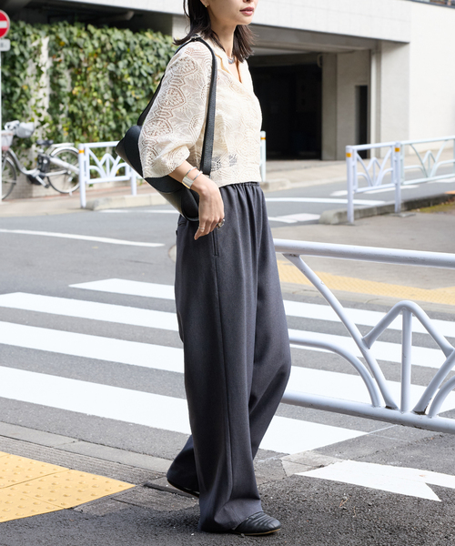 JOURNAL STANDARD（ジャーナルスタンダード）の「《追加2》ライクストレッチワイドパンツ（その他パンツ・レディース・ベージュ/チャコールグレー/アイボリー・40/38/36）」の9枚目の写真